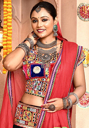 Navratri Special Cotton Lehenga in Black