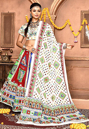 Navratri Special Cotton Lehenga in Multicolor