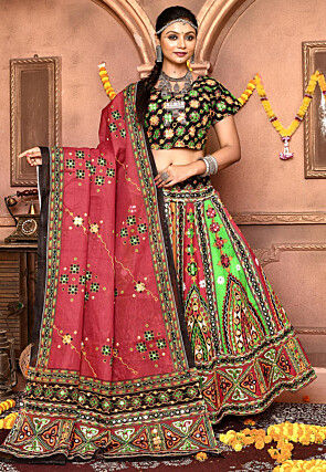 Navratri Special Cotton Lehenga in Multicolor