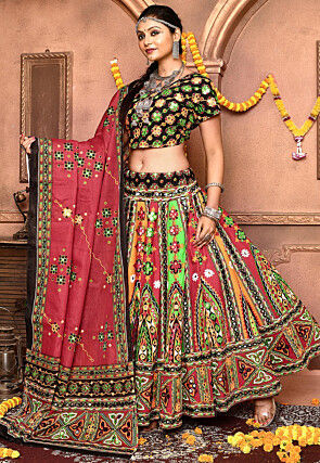Navratri Special Cotton Lehenga in Multicolor