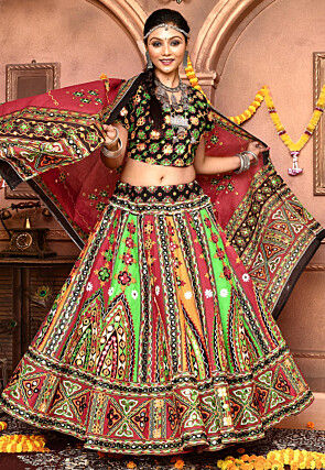 Navratri Special Cotton Lehenga in Multicolor