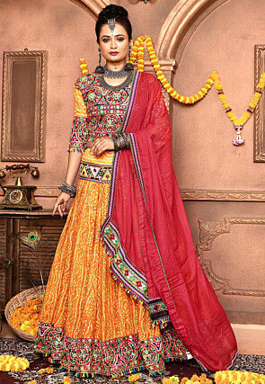 Navratri Special Cotton Lehenga in Mustard