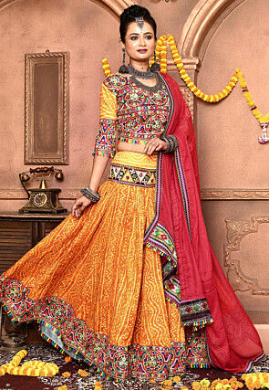 Navratri Special Cotton Lehenga in Mustard