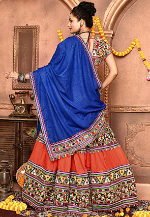 Navratri Special Cotton Lehenga in Orange
