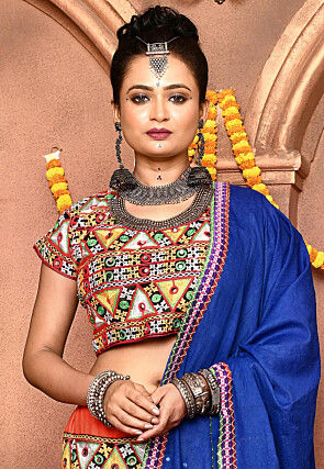 Navratri Special Cotton Lehenga in Orange