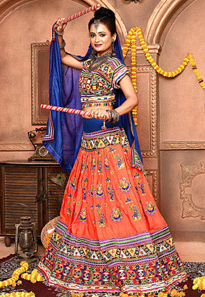 Navratri Special Cotton Lehenga in Orange