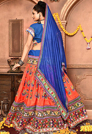 Navratri Special Cotton Lehenga in Orange