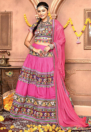 Navratri Special Cotton Lehenga in Pink