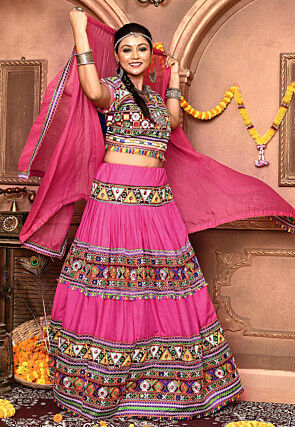 Navratri Special Cotton Lehenga in Pink