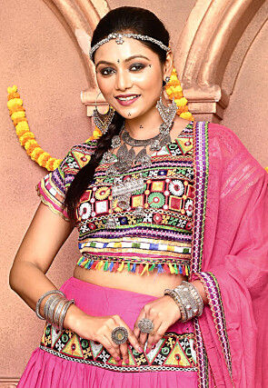 Navratri Special Cotton Lehenga in Pink