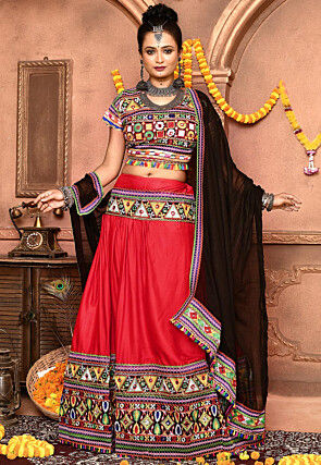 Navratri Special Cotton Lehenga in Red