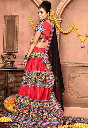 Navratri Special Cotton Lehenga in Red