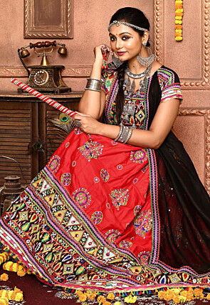 Navratri Special Cotton Lehenga in Red