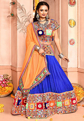 Navratri Special Cotton Lehenga in Royal Blue