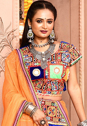 Navratri Special Cotton Lehenga in Royal Blue