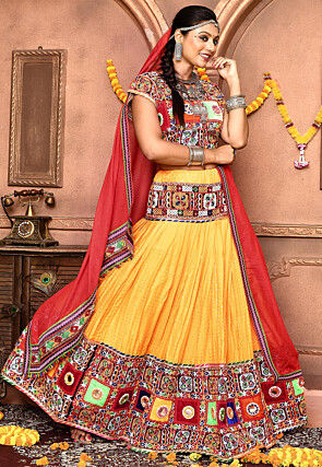 Navratri Special Cotton Lehenga in Yellow