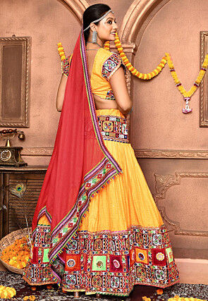 Navratri Special Cotton Lehenga in Yellow
