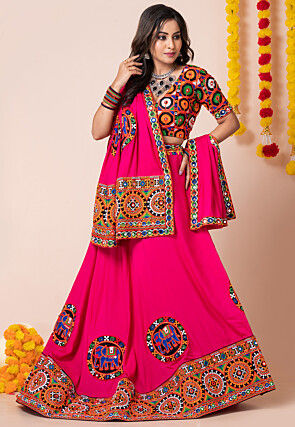 Navratri Special Rayon Lehenga in Pink