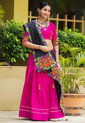 Navrati Special Cotton Lehenga in Pink