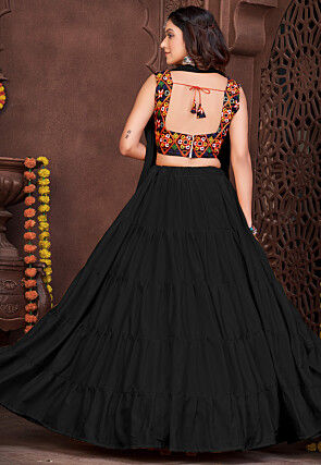 Navratri Special Crepe Lehenga in Black