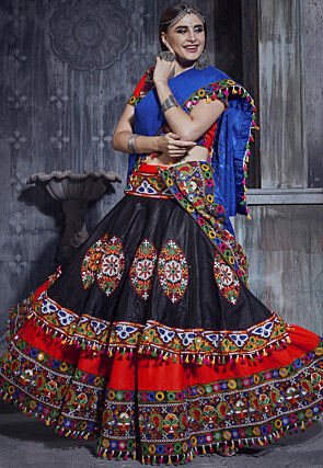 Festival Wear Black and White Stitched Navratri Special Lehenga Choli –  Joshindia