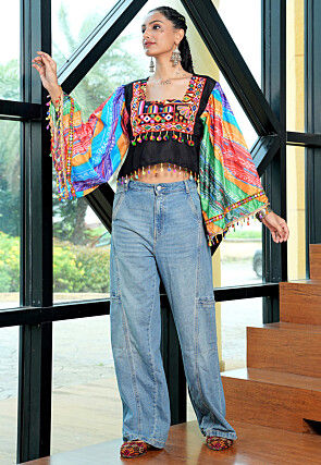 Navratri Special Cotton Crop Top in Multicolor