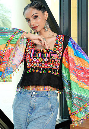 Navratri Special Cotton Crop Top in Multicolor