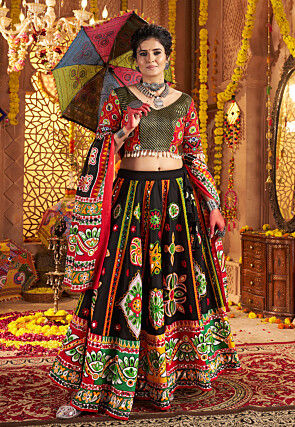 Navratri Special Cotton Lehenga in Black