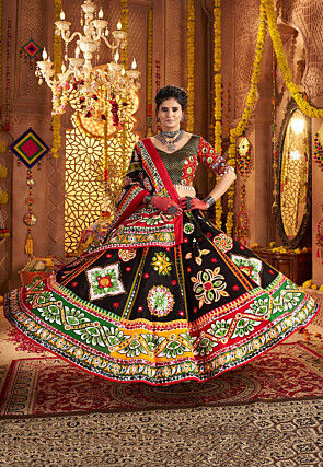Navratri Special Cotton Lehenga in Black