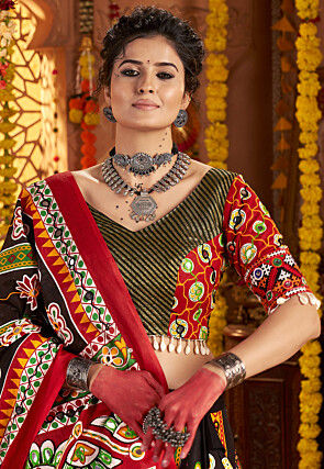 Navratri Special Cotton Lehenga in Black