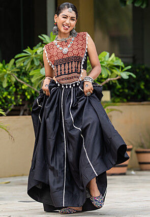 Navratri Special Cotton Lehenga in Black