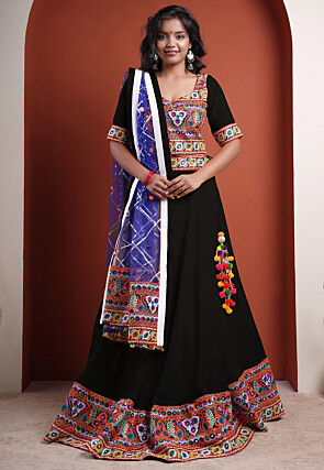 Navratri Special Cotton Lehenga in Black