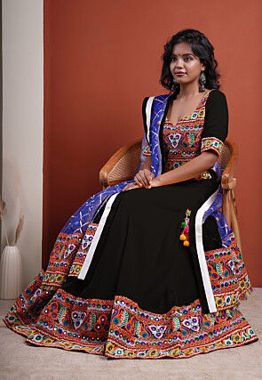 Navratri Special Cotton Lehenga in Black