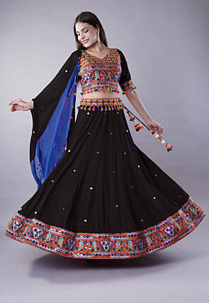 Navratri Special Cotton Lehenga in Black