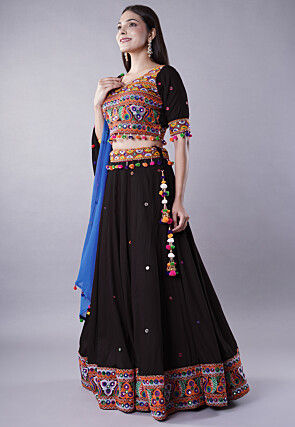 Navratri Special Cotton Lehenga in Black