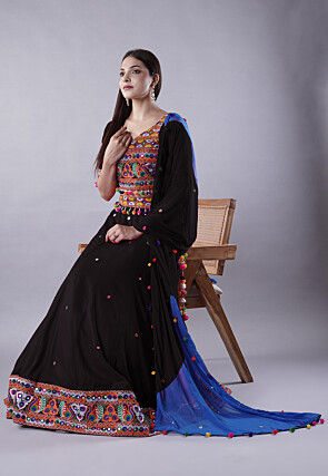 Navratri Special Cotton Lehenga in Black