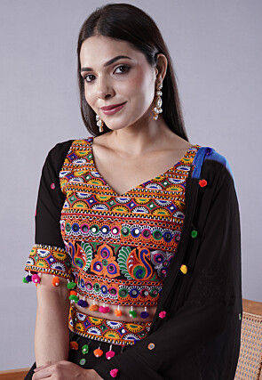 Navratri Special Cotton Lehenga in Black