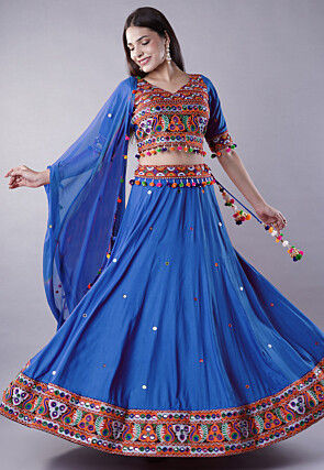 Navratri Special Cotton Lehenga in Blue