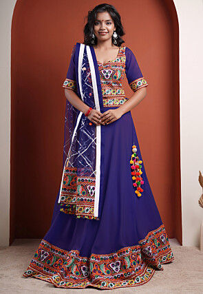 Navratri Special Cotton Lehenga in Blue