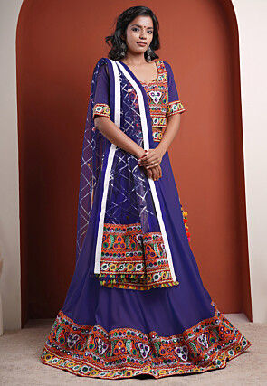 Navratri Special Cotton Lehenga in Blue