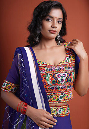 Navratri Special Cotton Lehenga in Blue