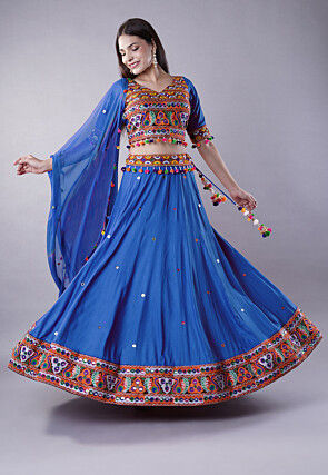 Navratri Special Cotton Lehenga in Blue