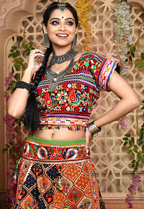 Navratri Special Cotton Lehenga in Green