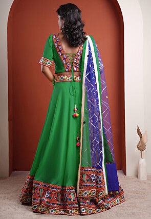 Navratri Special Cotton Lehenga in Green