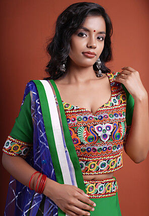 Navratri Special Cotton Lehenga in Green