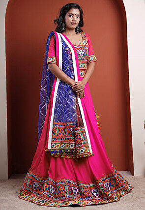 Navratri Special Cotton Lehenga in Magenta