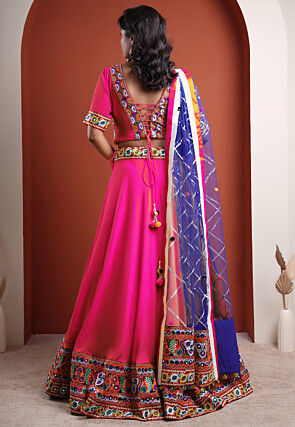 Navratri Special Cotton Lehenga in Magenta