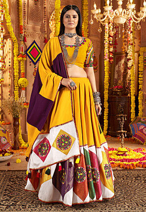 Navratri Special Cotton Lehenga in Mustard