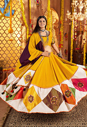 Navratri Special Cotton Lehenga in Mustard