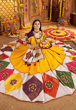 Navratri Special Cotton Lehenga in Mustard